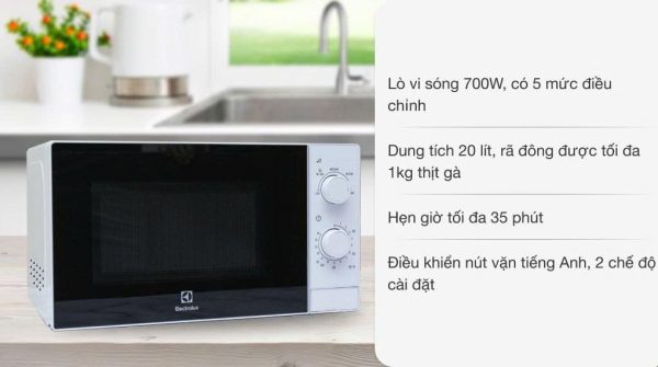 Lò vi sóng Electrolux EMM2022MW 20 lít